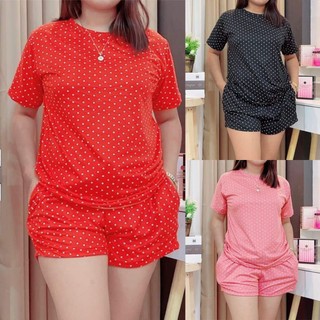 PAMBAHAY POLKA TERNO SHORT FOR WOMEN BIG SIZE