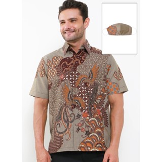 เสื้อเชิ้ตแขนสั้น ผ้าฝ้าย พิมพ์ลาย Krisna Batik Danny สําหรับผู้ชาย