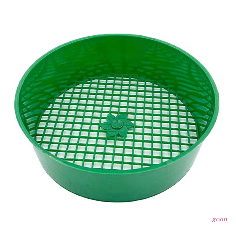 Green Round Garden Sieve Plastic Riddle Stone Sand Seedling Mesh Sieve Garden