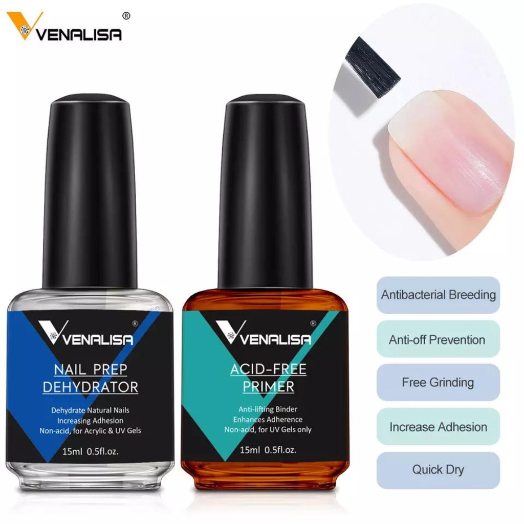 Venalisa แยกขวด ไล่ความชื้นกันเชื้อรา ไพรเมอร์ Dehydrator Primer 15ml ตกแต่งเล็บเจล สีเจล