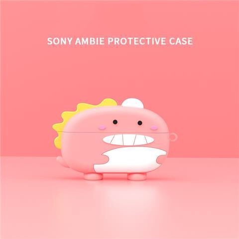 Sony Ambie AM-TW01 กรณี Gamepad ไดโนเสาร์ซิลิโคนไร้สายกันกระแทก Sony Ambie ชาร์จกรณีฝาครอบป้องกัน