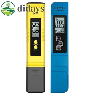 Didays เครื่องวัดค่า Ph หน้าจอดิจิทัล LCD 3 in 1 ทดสอบคุณภาพน้ํา TDS อุณหภูมิ EC