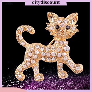 &lt;citydiscount&gt;  เข็มกลัด แบบ Cool Cat ของขวัญ เครื่องประดับสำหรับสตรี