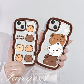 เคสโทรศัพท์มือถือ TPU นิ่ม แบบป้องกัน ลายหัวหมีน่ารัก สําหรับ iPhone 14 13 12 11 Pro Max X XR Xs Max 8 7 6 6s Plus SE 2020