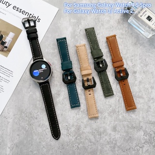 สายนาฬิกาข้อมือหนังแท้ แบบเปลี่ยน สําหรับ Samsung Galaxy Watch 5 5Pro 40 มม. 44 มม. 45 มม. Samsung Galaxy Watch 4 4 Calssic 42 มม. 46 มม. Samsung Galaxy Watch 3 Active 2