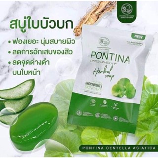 🍀 สบู่ล้างหน้าใบบัวบก พรทิน่า ( Pontina ) *ขนาดทดลอง 27กรัม*