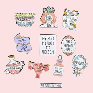 เข็มกลัด รูปการ์ตูน Feminism Lapel Pin Uterus สร้างสรรค์ อุปกรณ์เสริม สําหรับเพื่อน เสื้อผ้า