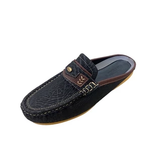 [ใส่โค้ด RABB06 ลด 5 บาท]🩴V-Minnute รุ่น 715 🩴รองเท้าคัชชูชายลายหนังช้างแนวMoccasin(มอสคาซิน) รองเท้าเปิดส้น