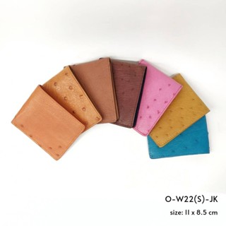 Prang Ostrich Leather Short Bi-fold Wallet / US Wallet กระเป๋าสตางค์ สองพับสั้น US หนังนกกระจอกเทศ O-W22(S)-JK