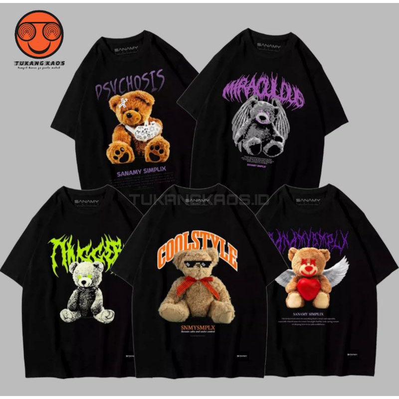 Distro เสื้อยืดพร้อม TENDER BEAR MOTIF สําหรับผู้ชายผู้หญิงเสื้อยืดสําหรับเด็กผู้หญิง COOL TEDDY BEA