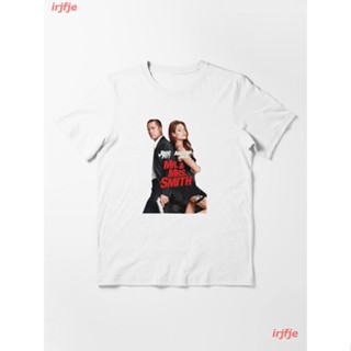 New Mr. &amp; Mrs. Smith Essential T-Shirt ผู้หญิง ดพิมพ์ลาย ดผ้าเด้ง คอกลม cotton แฟชั่น sale Unisex