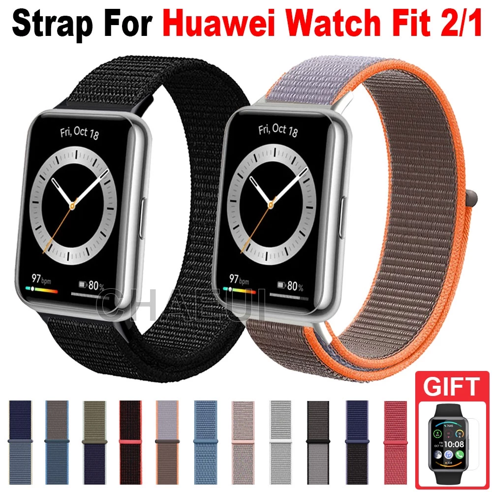 สายรัดไนลอนสร้อยข้อมือเปลี่ยนวงสําหรับ Huawei Watch Fit 2 3 4 5 Pro / Huawei Watch Fit Special Edition