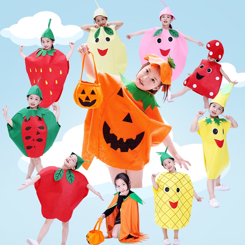 jqk ชุดแฟนซีเด็ก แฟนซีผลไม้ น่ารักเหมาสำหรับสูง (95-140cm）รุ่น MM011