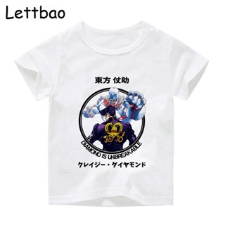 เสื้อยืดคอกลม แขนสั้น พิมพ์ลายกราฟฟิค Jojo Bizarre Adventure สไตล์ญี่ปุ่น สําหรับเด็กผู้หญิง และผู้ชาย อายุ 2-14 ปี