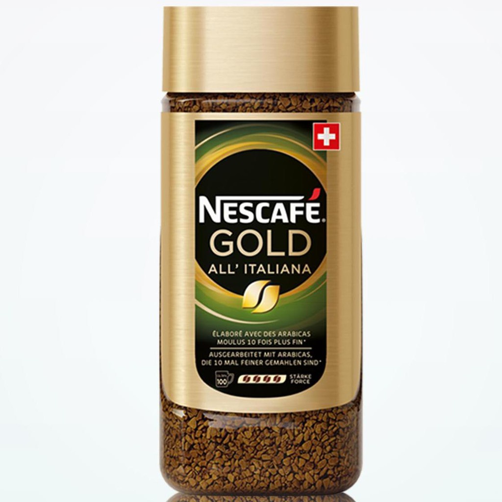 พร้อมส่ง (ขวดแก้ว) Nescafe Gold All’italiana เนสกาแฟโกลด์ ออลอิตาเลียน่า กาแฟสำเร็จรูป (Swiss Imported) ขวด 200g.