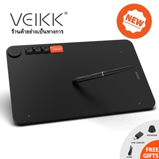 Veikk แท็บเล็ตปากกา Voila L 10x6 นิ้ว พร้อมปากกาแบตเตอรี่ 8192 ระดับ สําหรับ Windows Mac Android