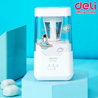 เครื่องเหลาดินสอไฟฟ้า USB พร้อมสติกเกอร์สุดน่ารัก Deli 71202 Electric Pencil Sharpener เครื่องเหลาดินสอ เครื่องเขียน