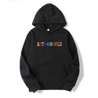 Travis SCOTT ASTROWORLD I wish you ที่นี่เสื้อกันหนาวแฟชั่นตัวอักษร ASTROWORLD เสื้อฮู้ดสตรีท เสื้อฮู้ดผู้ชาย