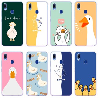 เคสซิลิโคนใส ลายการ์ตูนเป็ดน่ารัก กันกระแทก สําหรับ Vivo y83 y95 y85 y66