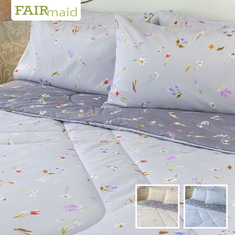 FAIRmaid ชุดผ้าปูที่นอนรัดมุม + ปลอกหมอน ลาย Wild Florets สำหรับเตียงขนาด 6 / 5 / 3.5 ฟุต