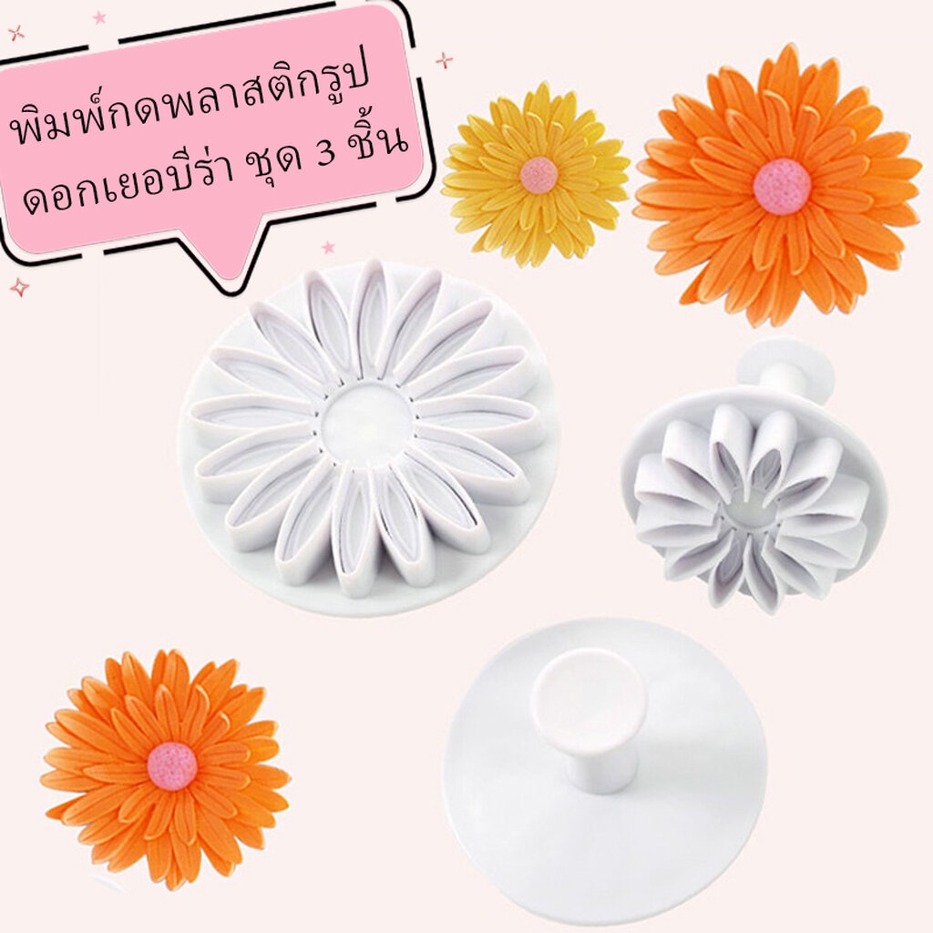 พิมพ์กดคุกกี้แบบสปริงชุดดอกเยอบีร่า 3 ชิ้น – โปรปัง