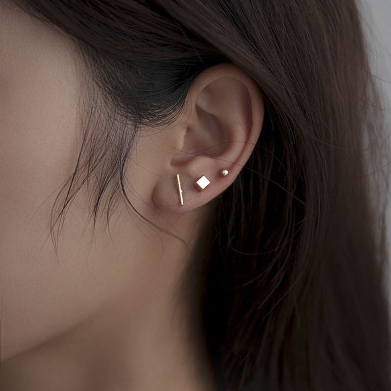 ชุดต่างหู 5C ใน MANY SHAPES SILVER PLATED