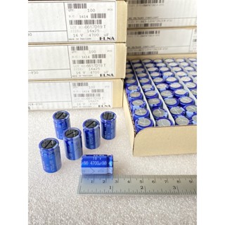 (แพ็ค10ตัว) C 4700UF 16V คาปาซิเตอร์ ELNAสีฟ้า85C ขนาด16x25mm ขาตัดสั้นจากโรงงาน แท้-ใหม่แกะกล่อง ตัวเก็บประจุค่าเต็ม100