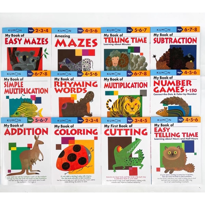 Kumon Workbooks Educational Children’s English Enlightenment แบบฝึกหัดเสริม￼ทักษะคุมอง ระดับอนุบาล สำหรับเด็กวัย 2-8 ปี ราคา ถูกที่สุด ดีลบีเคเค แกลเลอรีภาพที่ 3