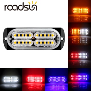 roadsun Ultra-thin 20LED Car Strobe FSO Flashing Light 12V 24V  High Power Truck Police Emergency Side Warning Light Mot