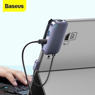 Baseus 6 in 1 อะแดปเตอร์ฮับ USB Type C เป็น HDMI สําหรับ MacBook Pro Air Docking Station