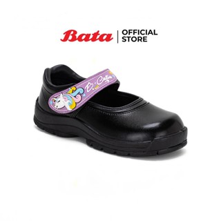 BATA บาจา B-Cute รองเท้านักเรียน รองเท้าสีดำ รองเท้านักเรียนหญิง พร้อมเทคโนโลยี Life Material ลดกลิ่นอับชื้นและแบคทีเรียอายุ 1-3 ปี ลายยูนิคอร์น 1416448