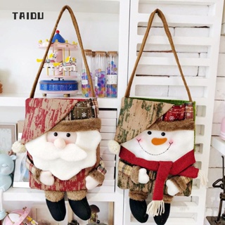 TAIDU กระเป๋าเป้คริสต์มาสสำหรับเด็ก กระเป๋าซานต้า กระเป๋าเป้ลายการ์ตูนน่ารัก ถุงของขวัญซานต้าลายการ์ตูน ถุงแอปเปิ้ล ถุงของขวัญ อุปกรณ์ตกแต่งคริสต์มาส