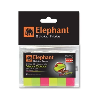 Elephant (ตราช้าง) กระดาษโน้ตกาวในตัวอินเด็กซ์นีออน ขนาด 12x50มม.