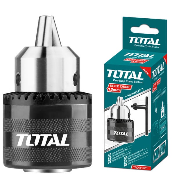 TOTAL หัวสว่านไฟฟ้า + กุญแจขันหัวสว่าน TAC451301 รูเกลียว 1/2 นิ้ว Key Chuck 13mm. 02rrk
