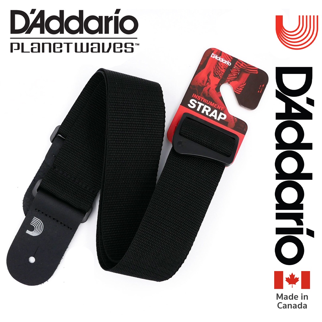 D'Addario® สายสะพายกีตาร์ มาตรฐานระดับโลก กว้าง 2 นิ้ว (สีดำ) รุ่น Polypro Guitar Strap ** Made in Canada **............