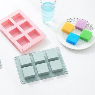 6 Square Silicone บล็อคซิลิโคน 6 ช่อง บล็อคเค้ก,ทำขนม,ช็อกโกแลต,น้ำแข็ง,วุ้น,สบู่ แม่พิมพ์เค้ก,ทำขนม,ช็อกโกแลต,น้ำแข็ง