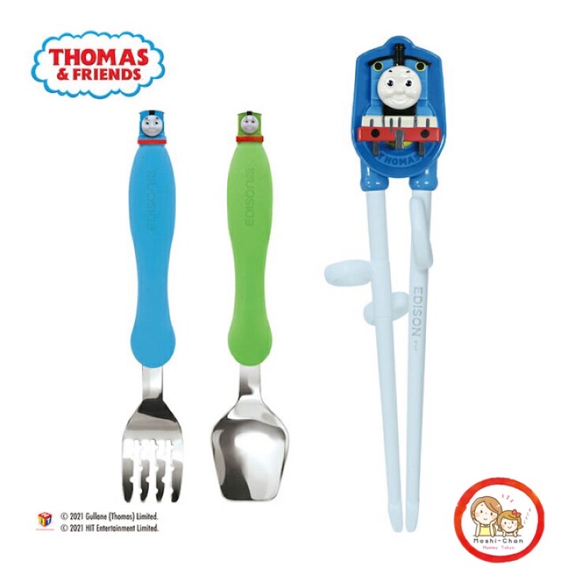 Edison Mama ตะเกียบหัดคีบจากญี่ปุ่น 🇯🇵 สำหรับเด็ก 2-6 ขวบ ลาย Thomas & Friends พร้อมกล่องเก็บ