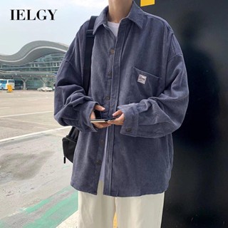 Ielgy เสื้อคาร์ดิแกน แขนยาว สไตล์วินเทจ แฟชั่นฤดูใบไม้ร่วง สําหรับผู้ชาย