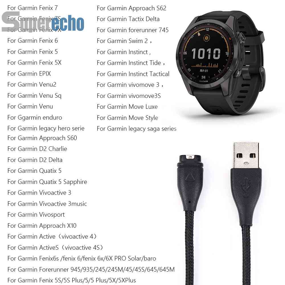 พร้อมส่งสายชาร์จ USB สําหรับสมาร์ทวอทช์ Garmin Fenix 7 7S 7X 6 5 5X Venu 2 Instinct [superecho.th] #3