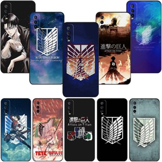 เคสโทรศัพท์ซิลิโคน TPU แบบนิ่ม ลาย SL4 อนิเมะ Attack on Titan สีดํา สําหรับ vivo Y01 Y02s Y16 Y22 Y20s