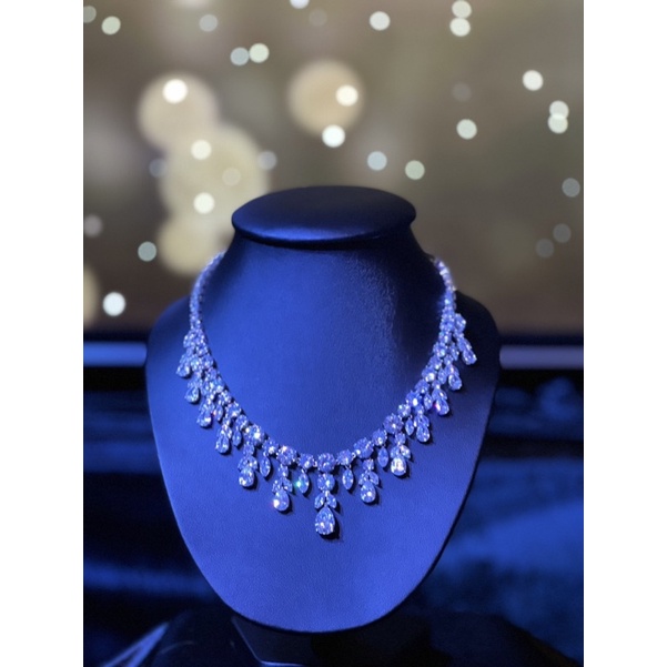 สร้อยคอเพชร Cubic Zirconia สร้อยคอเพชรสวิตช์ สุดหรูหรา