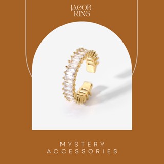 MA634: Jacob Ring | Mystery Accessories แหวน แหวนแฟชั่น แหวนปรับได้ แหวนสีทอง แหวนเพชร