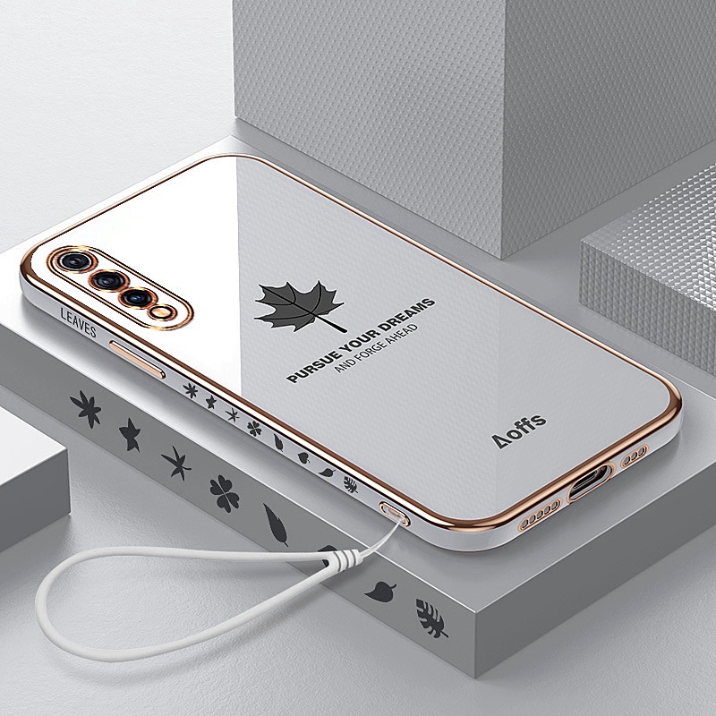 Samsung A50 กรณี Samsung Galaxy A11 A31 A51 A71 A20 A30 A50 A70 A10S A20S A30S A50S ปลอกชุบใบเมเปิ้ลฝาครอบ Soft TPU เคสโทรศัพท์ป้องกันการล่มสลาย