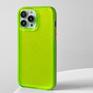 For iPhone 14 Pro Max Case Luxury Glitter Transparent Neon Fluorescence Clear Cover for iPhone 12 13 Pro Max 14 Plus Cases