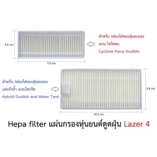 แผ่นกรอง HEPA filter อะไหล่ หุ่นยนด์ดูดฝุ่น AutoBot รุ่น Lazer 4 สำหรับ กล่องใส่ขยะฝุ่นละออง-ถังน้ำ แบบไฮบริด และไซโคลน