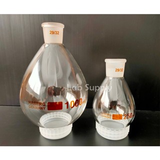 ขวดระเหยสาร ขวดลูกแพร Evaporating Flask ขนาด 100 , 1000 , 2000 ML. Joint 29/32 ขวดระเหย