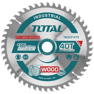 TOTAL ใบเลื่อยวงเดือน ตัดไม้ TAC231415 7.1/4 นิ้ว 40 ฟันงานหนัก TCT Saw Blades