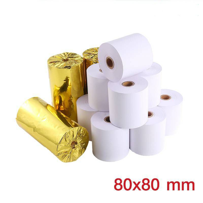 กระดาษความร้อน สำหรับพิมพ์ใบเสร็จ แพค 2 ม้วน ขนาด 80 x 80 mm