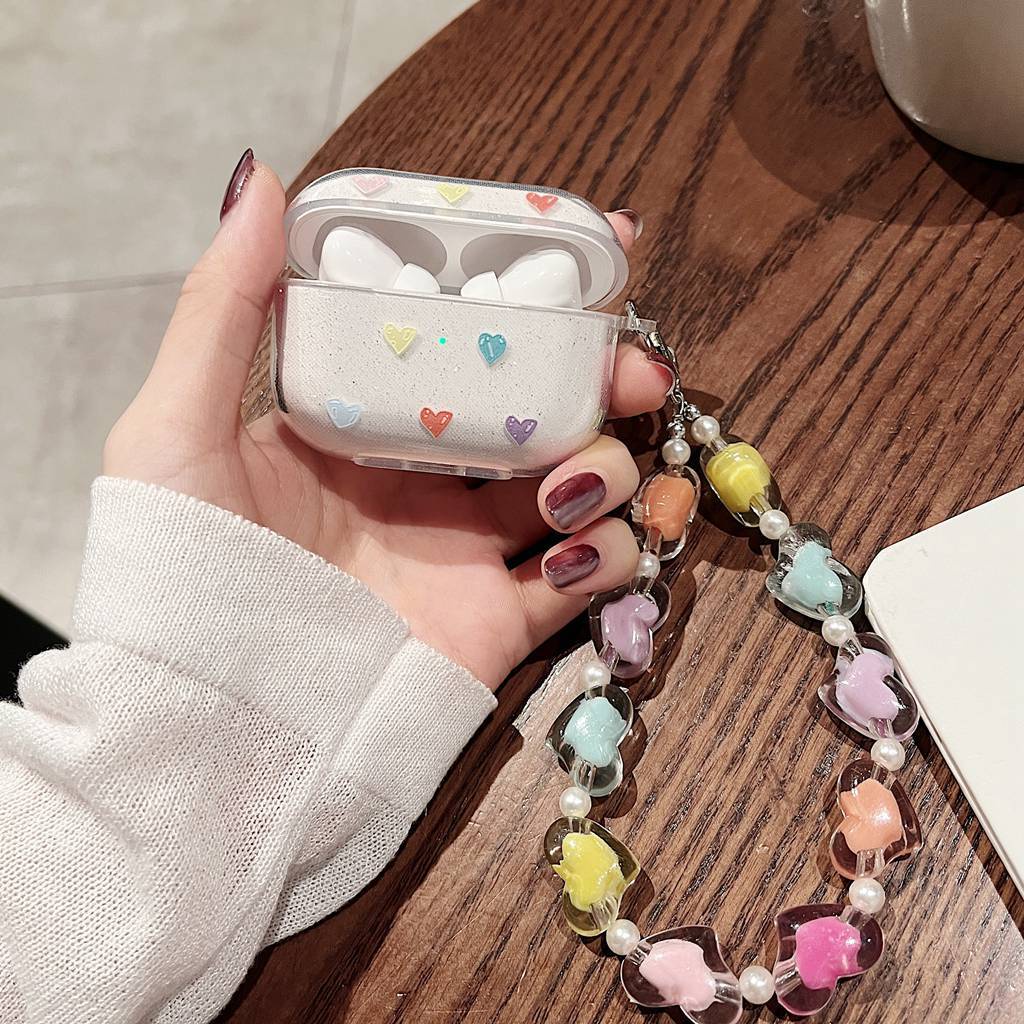ปลอกสําหรับ แอร์พอด 4 มือโปร 3 2 โรแมนติกส่องแสงโปร่งใสผีเสื้อหัวใจรักดอกไม้ ทีพียู หูฟังบลูทูธกรณีที่มีห่วงโซ่ป้องกันการสูญหายหูฟังไร้สายป้องกันการตกฝาครอบป - รูปที่ 4