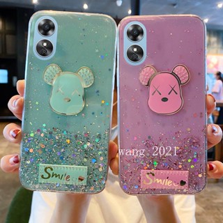 In Stock 2022 New Phone Case OPPO A17k A17 A77s เคส Casing Starry Sky Cartoon Bear Glitter Protective Soft Case Back Cover เคสโทรศัพท